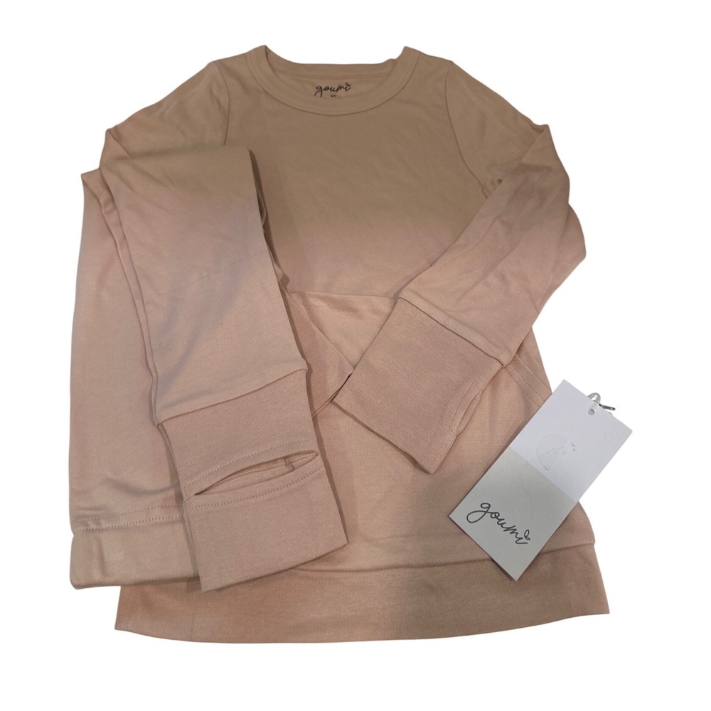 Goumi Kids Organic Cotton Bamboo Lounge Set 4T Blush Pink Pajamas 2pc NWT